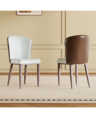 Modern Dining Chairs, Carbon Steel Legs (Set of 2)