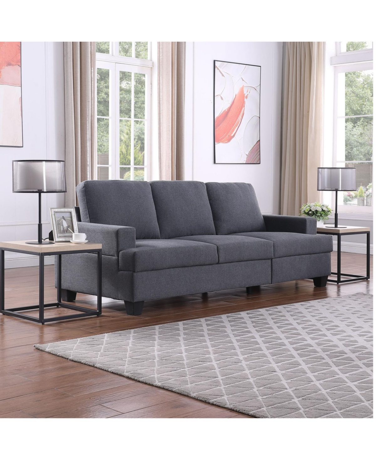 Streamdale Furniture Square Wood & Metal End Table