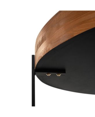 Streamdale Modern Retro Round Coffee Table, Black Cross Legs