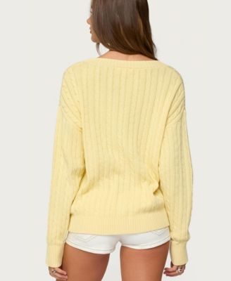 Womens Francine Oversized V Neck Cardigan