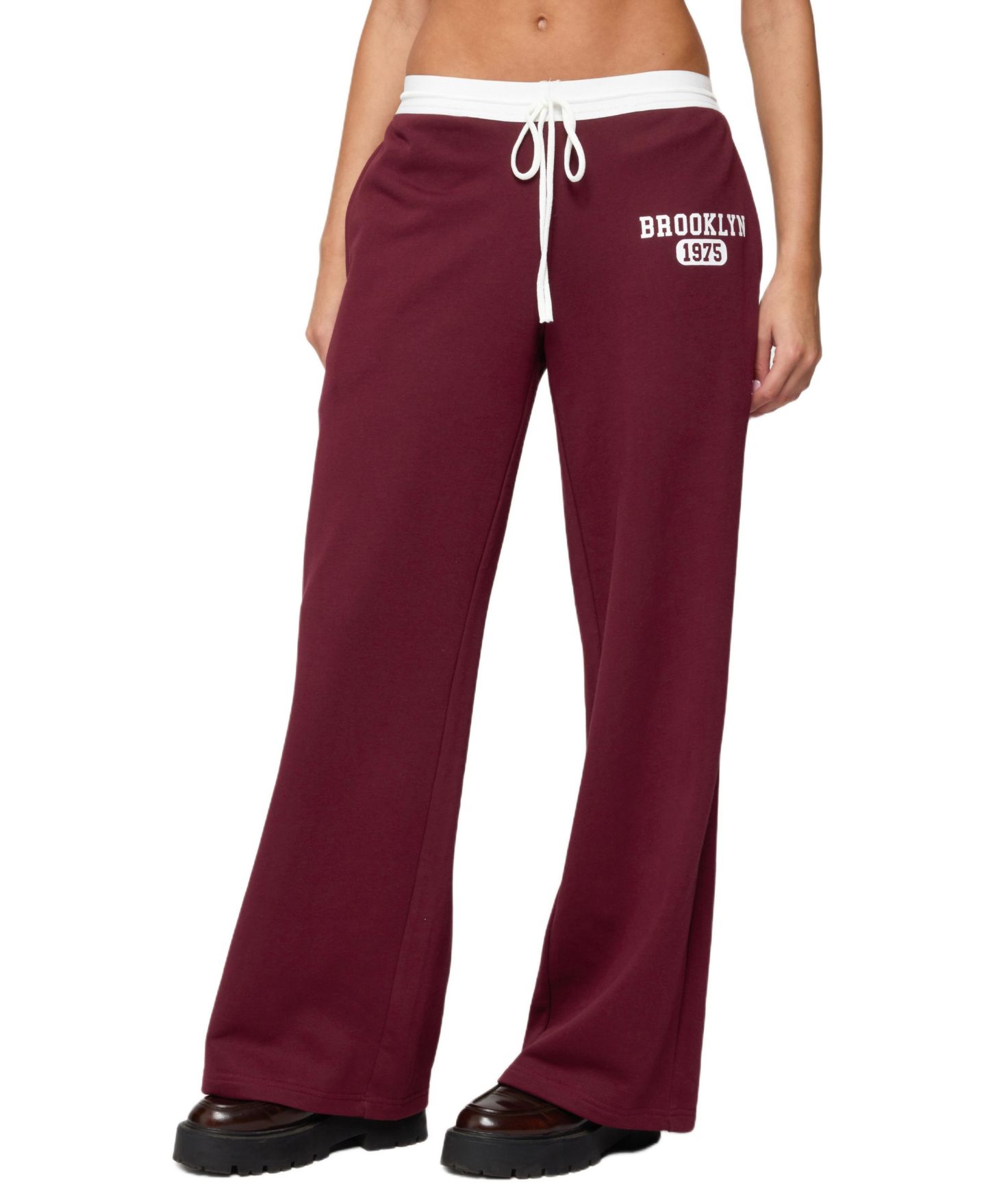 Женские брюки Edikted Brookie Sweatpants, цвет: Бордовый — фото 1