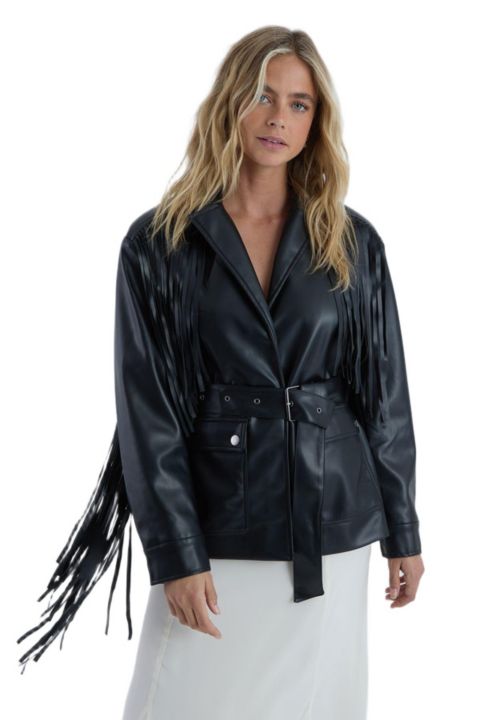 Женские куртки Nasty Gal Fringe Faux Leather Belted Jacket