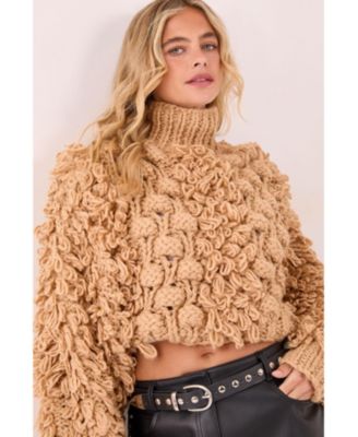 Women's High Neck Cropped Sweater