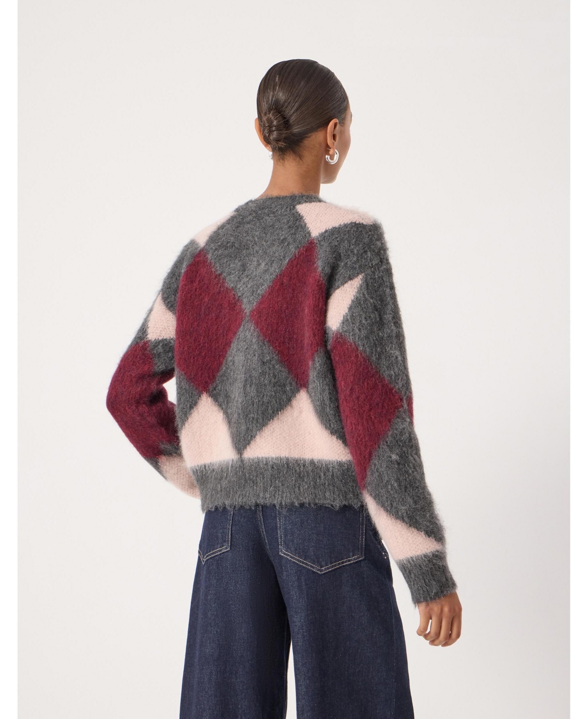 Hush Women's Brushed Argyle Knitted Cardigan