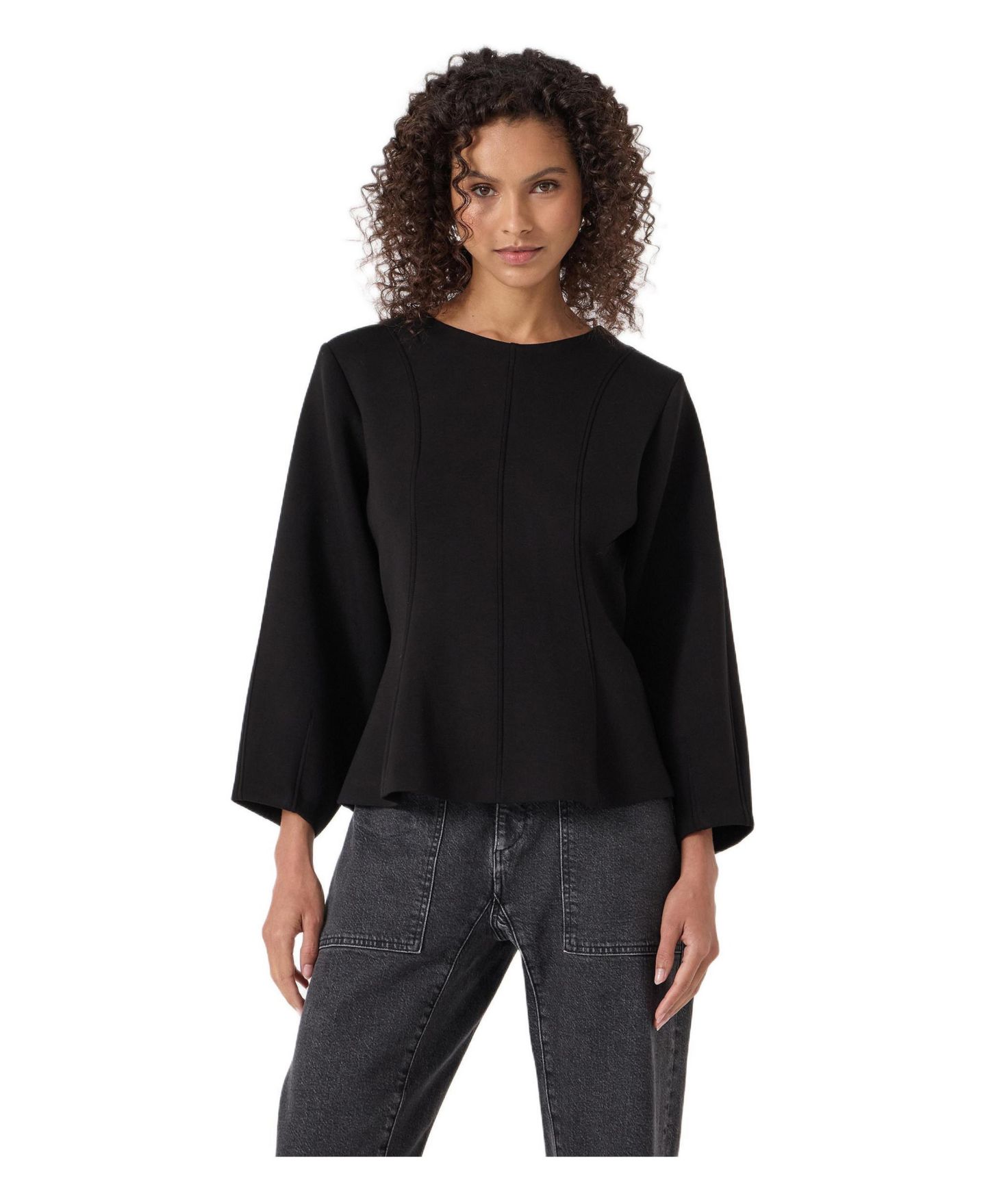 Женский топ Hush Seam Detail Smart Jersey, цвет: Чёрный — фото 1