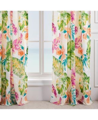 Tropics Window Panel Pair - 42x84", Coral