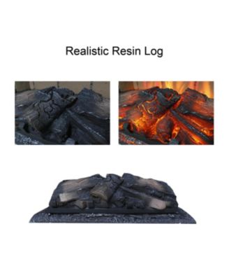 23 inch infrared quartz heater fireplace insert -woodlog version with brick