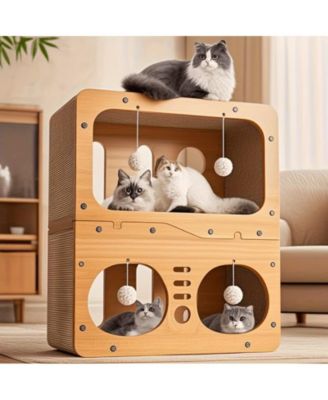 Extra Large Vertical Scratcher Two Tier Cat Villa