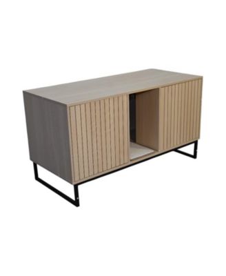 Modern Wooden Cat House with Scratching Mat 47.64x21.46x25.98in 76.4lbs