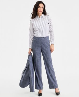 Women's Long-Sleeve Stripe Button Front Shirt