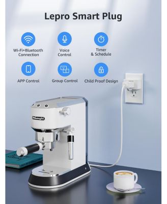 P1 Indoor Smart Plug, 15A 1800W, Timer, Gruop Control, Enable Alexa Google Assistant, Bluetooth 2.4Ghz Wi-Fi Only, White (2-Pack)