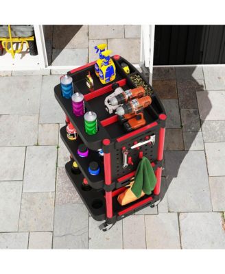 3-Tier Rolling Tool Cart with Wheels, Plastic Utility Cart