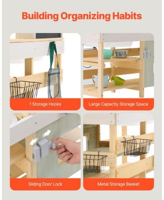 Outdoor Mud Kitchen with Storage Bag, Metal Baskets & Stoves