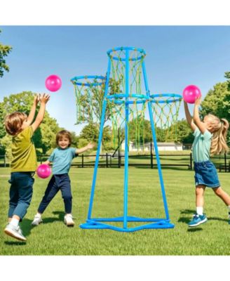 Kids Basketball Hoop, Adjustable Multi-Hoop Basketball Stand with 3 Balls for Indoor and Outdoor Play