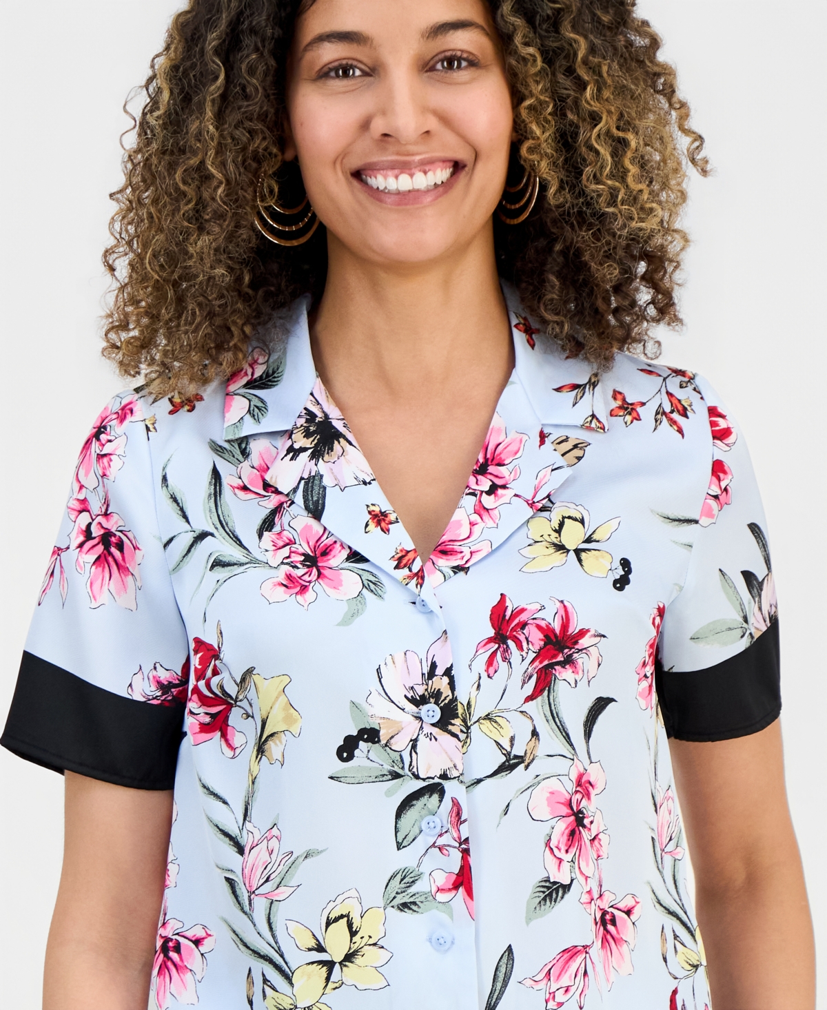 I.n.c. International Concepts Petite Colorblocked Shirt, Macy's Exclusive