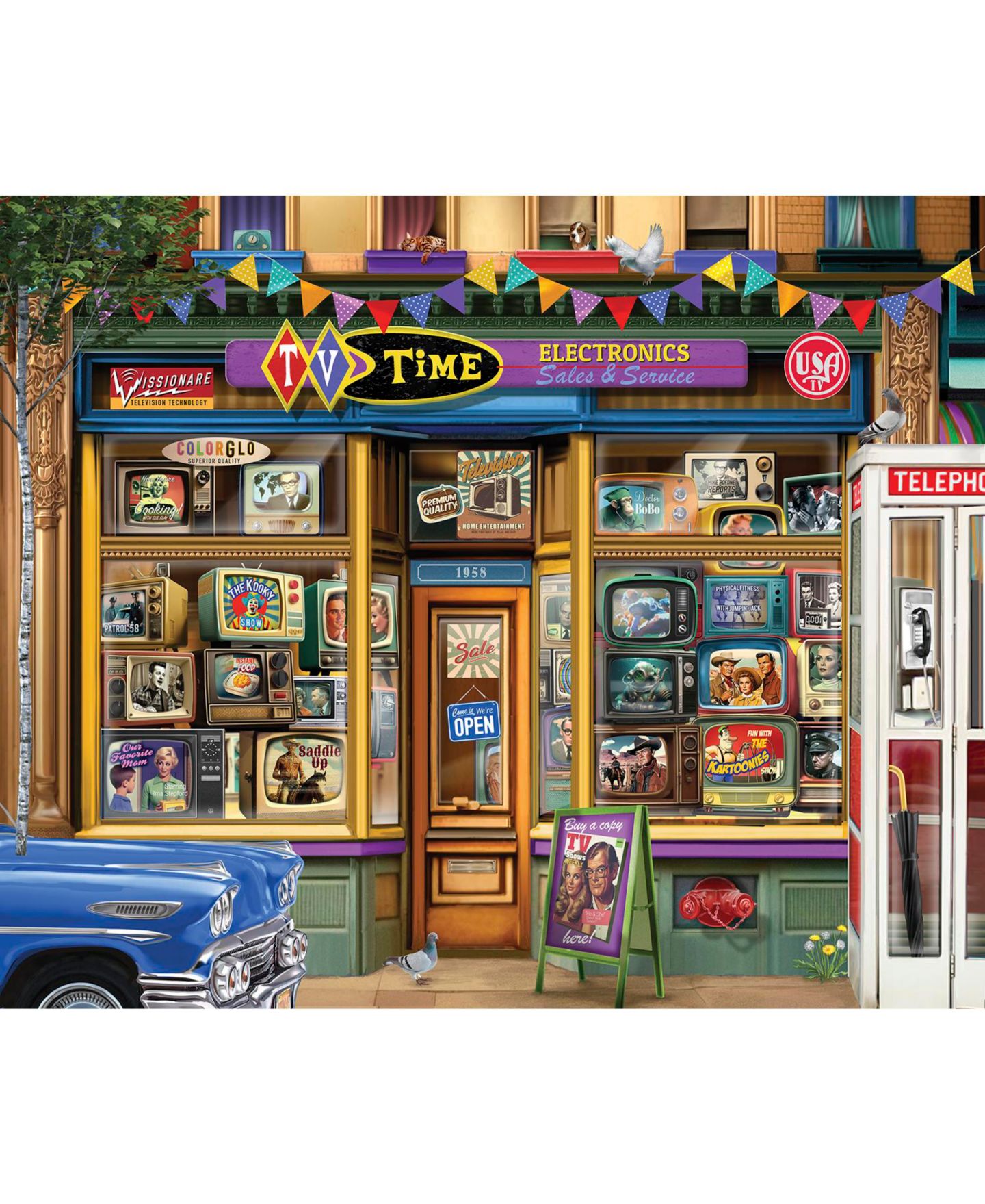 Детский пазл SunsOut TV Time 1000-Piece Jigsaw Puzzle, Ages 15+ — фото 5