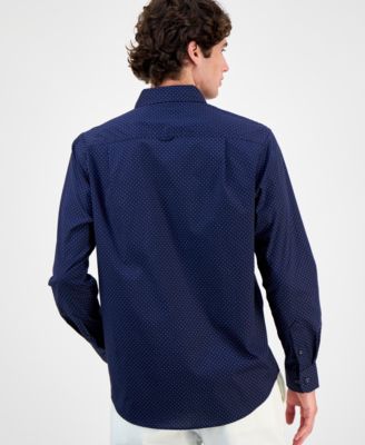 Men's Micro Dot Print Stretch Cotton Shirt, Created for Macy's