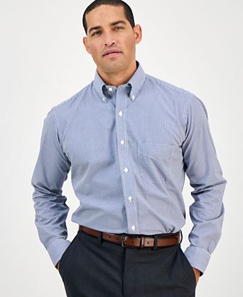 macys mens dress shirts Club Room Men's Regular Fit Traveler Shirt, Created for Macy's - White fit promotes relaxed comfort throughout the day I.n.c. International Concepts Men's Miles