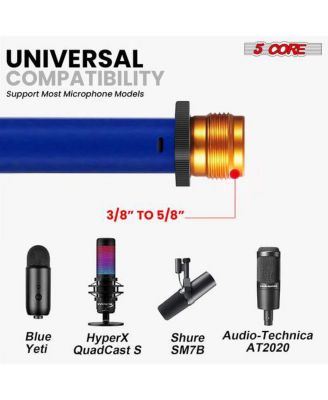 Tripod Mic Stand Heavy Duty Height Adjustable Floor Microphone Boom Arm Pedestal Para Microfono for Singing On Stage Studio - MS 080 D-BLU 4PCS