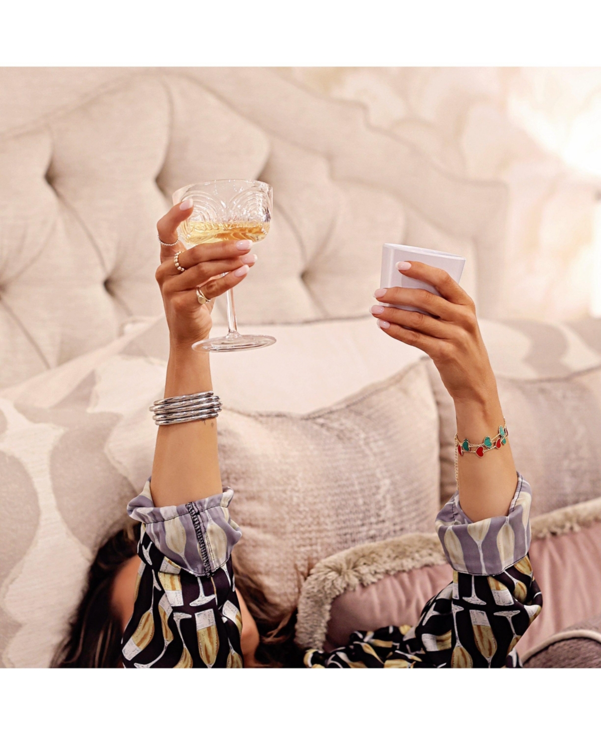 Bowood Lane 18k Gold Vermeil and Red Heart Bracelet