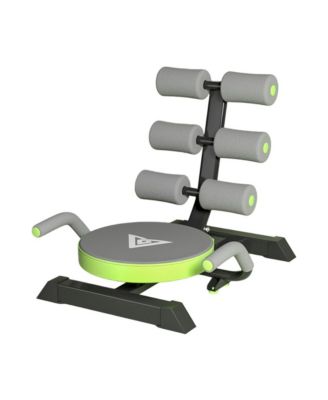 Foldable Ab Machine with Twisting & Crunching, Core Trainer with Adjustable Height and Back Support