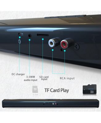 4-Speaker Surround Sound Bar with Wireless Subwoofer, Bluetooth 5.0 & FM Radio