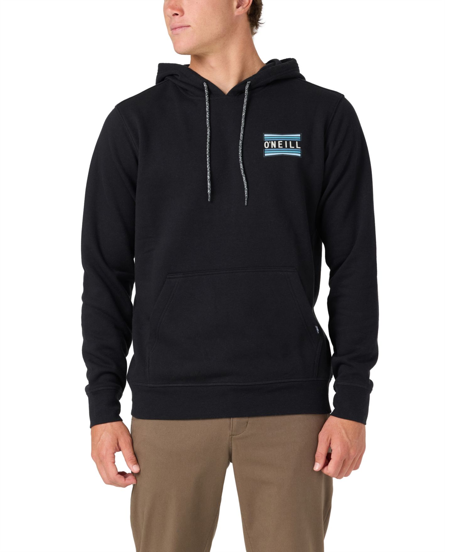 Мужское худи O'Neill Vista Printed Long-Sleeve Graphic, цвет: Чёрный — фото 1