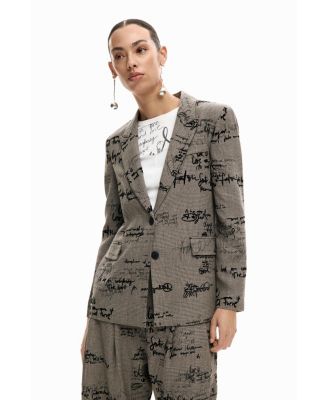 Women's Blazer with lettering and checks
