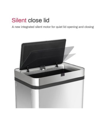16 Gallon Stainless Steel Rectangular Motion Sensor Trash Can