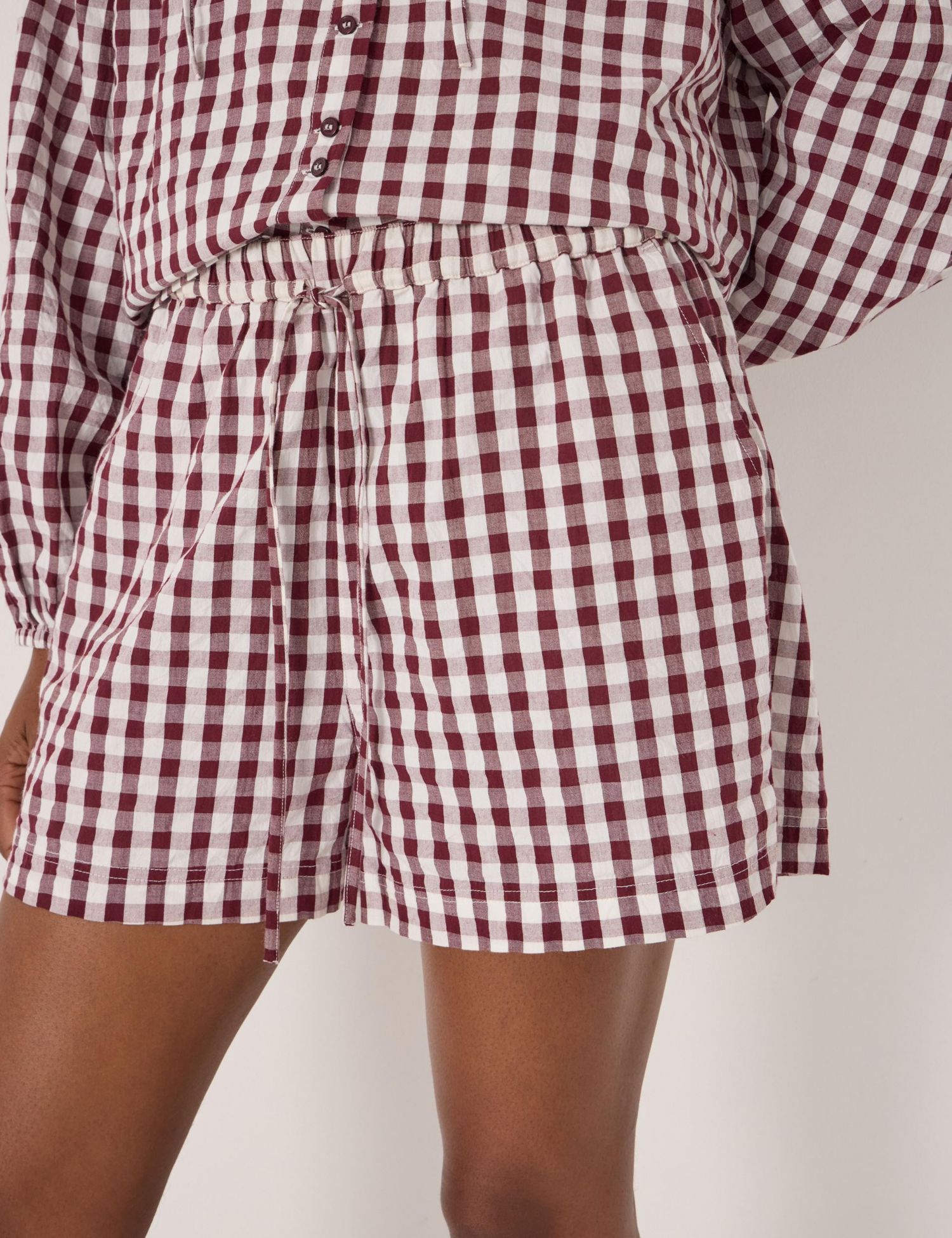 Women's Ernie Gathered Gingham Beach Short