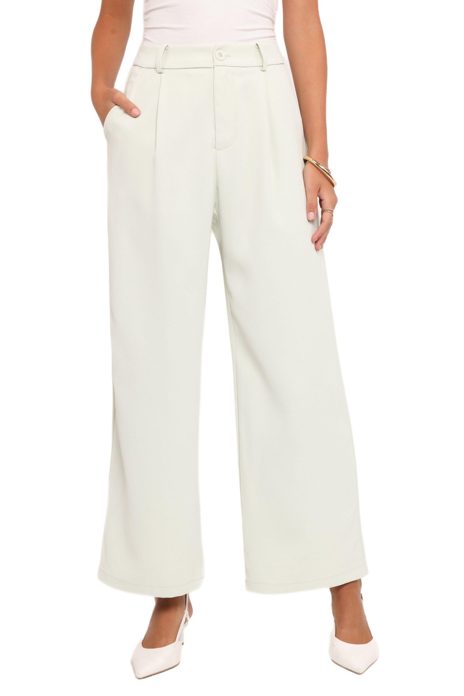 Women's Lia Wide Leg Pant - Sage Green