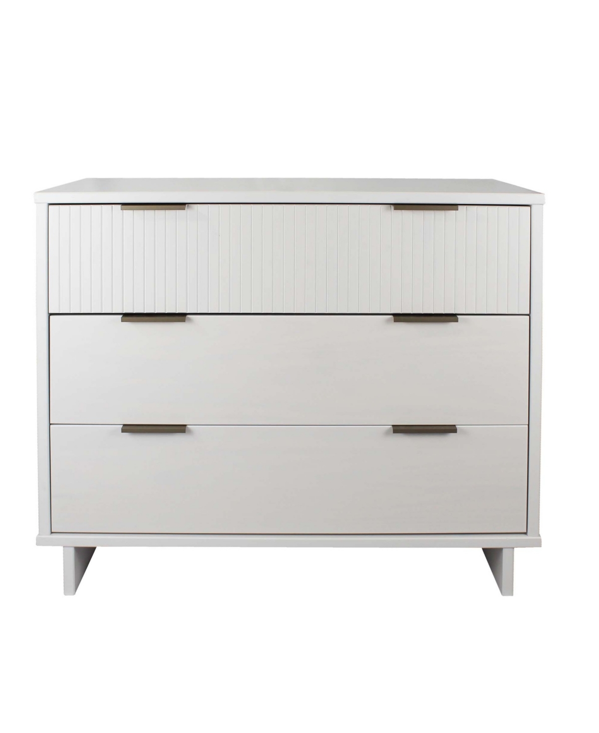 Manhattan Comfort Granville 38" Solid Wood 3-drawer Dresser In White