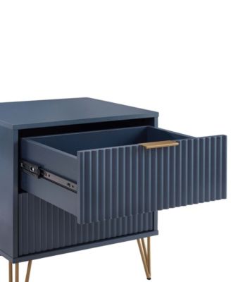 Dumbo Fluted 2-Drawer Wood Nightstand, Set of 2