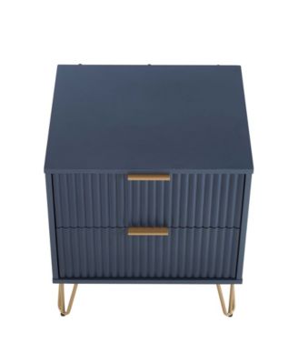 Dumbo Fluted 2-Drawer Wood Nightstand, Set of 2