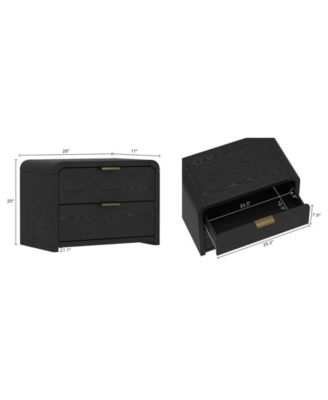 Grace 28" Wood 2-Drawer Nightstand