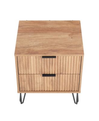 Dumbo Fluted 2-Drawer Wood Nightstand, Set of 2