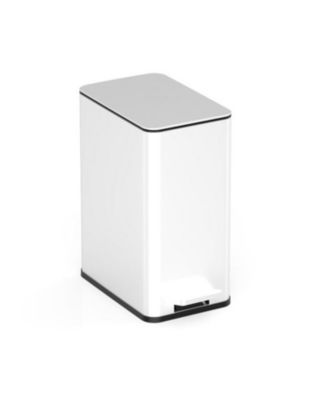 Step-On Trash Can 2.6 Gallon, Rectangular Shaped, White