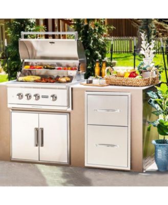 Outdoor Kitchen Drawers, Stainless Steel with Paper Towel Holder, Smooth Glide, Durable BBQ Storage
