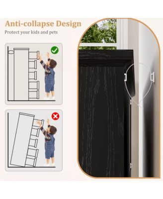 5-Drawer Modern Dresser with Wide Metal Handle, Closet Organizer Storage Chest, Clothes Cabinet for Bedroom, Living Room, White