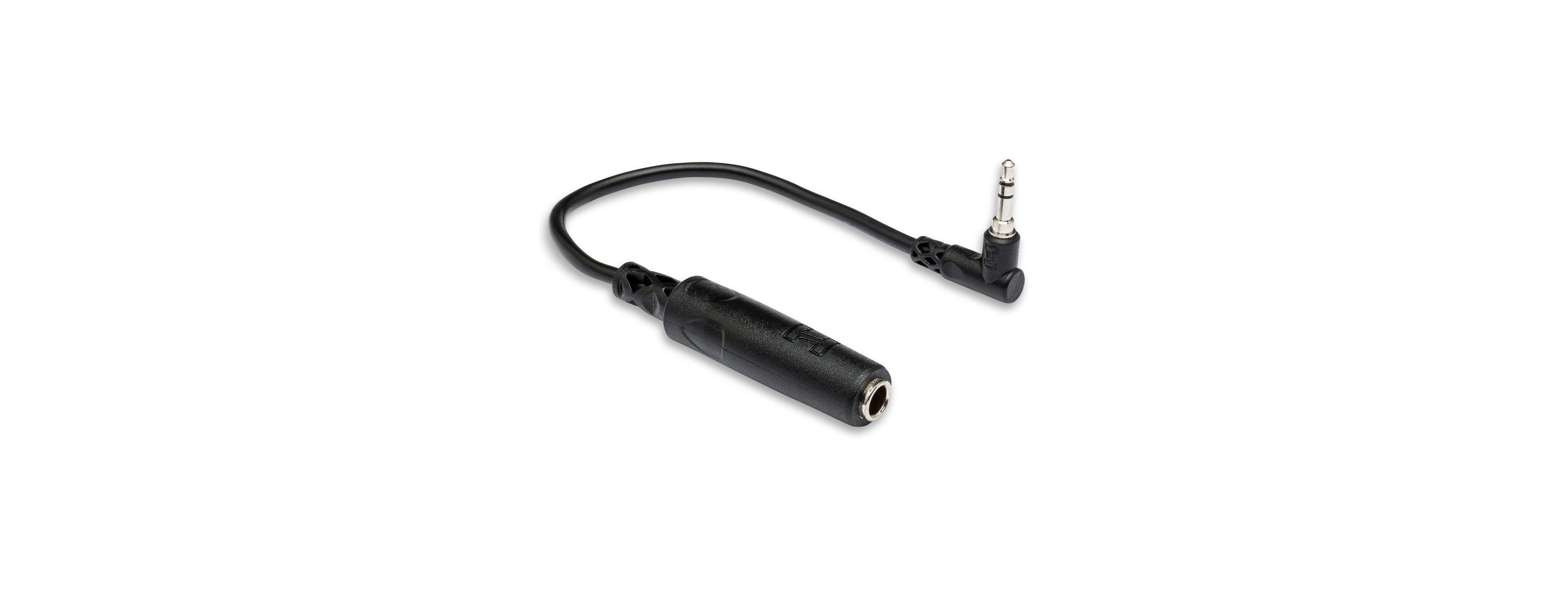 Hosa Technology Hosa Stereo Mini Angled Male to Stereo 1/4" Female Headphone Extension Cable, 6