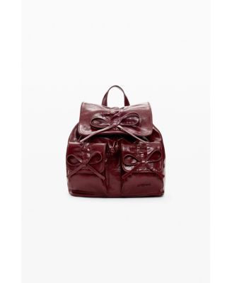 Women's Small shiny backpack bow