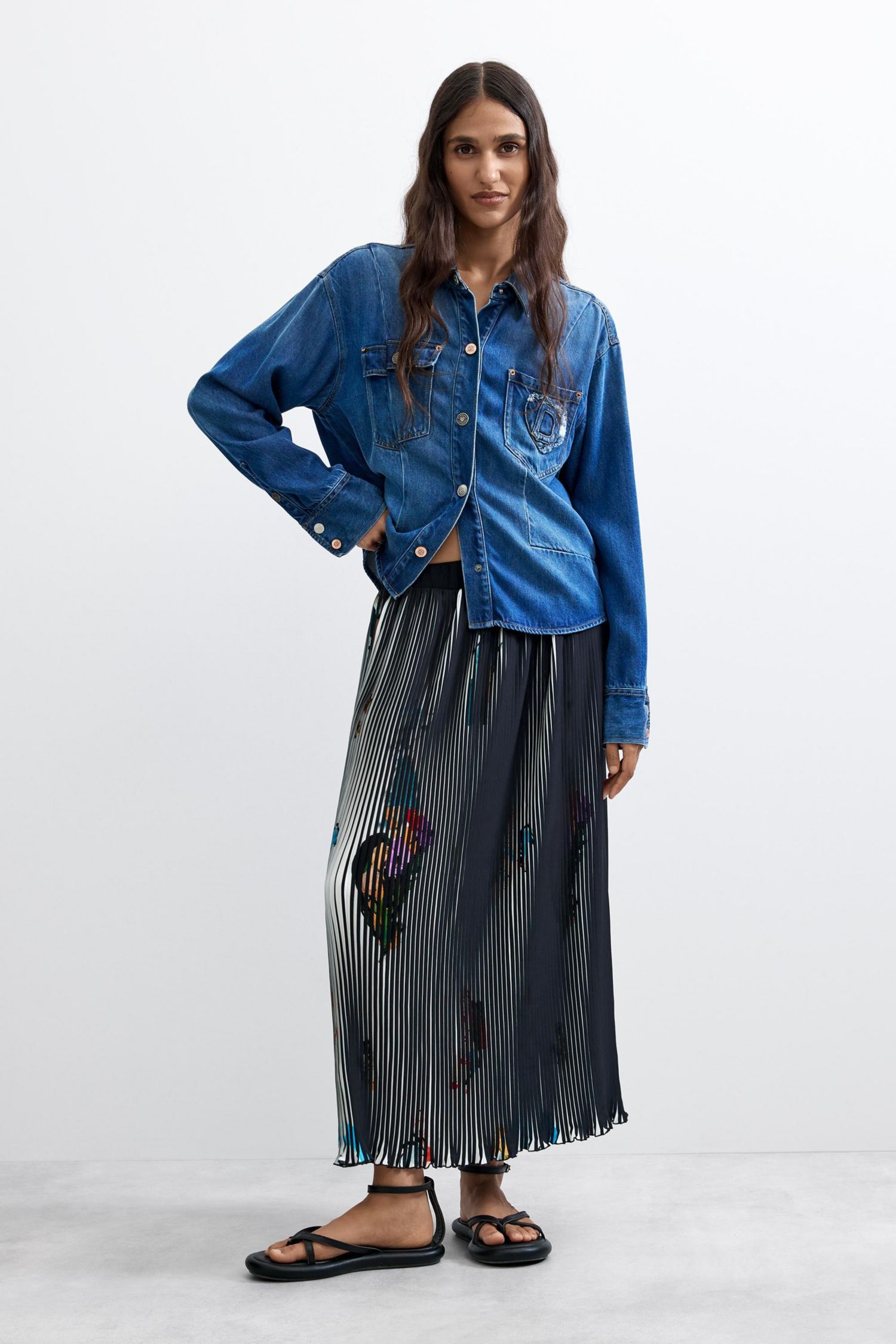 Women's Midi arty texture skirt
