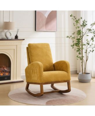  Rocking Glider Chair with High Back & Pocket