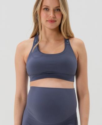 Maternity High Impact Racer Back Nursing Sports Bra with Easy-Release Breastfeeding Clips