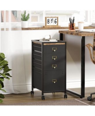 3-Drawer Plus Compact Mobile Filing Cabinet, Stylish Fabric Storage Solution, Legs & Wheels, Bedroom