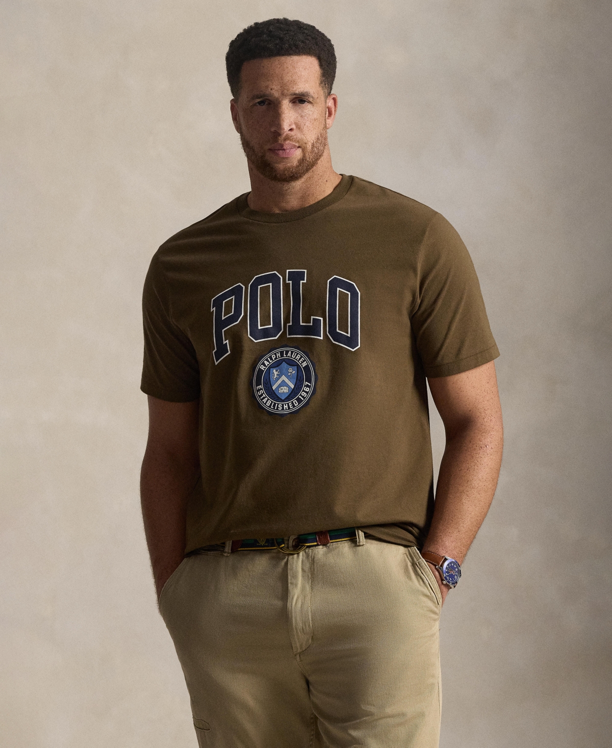 Polo Ralph Lauren Men's Big & Tall Short-Sleeve Graphic T-Shirt - York Brown