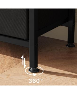 3-Drawer Solid Steel Frame for TVs up to 55" Modern TV Cabinet Lowboard with Open Shelves