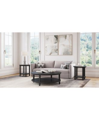 Hedworth Round Coffee Table with 2 Round End Tables Set