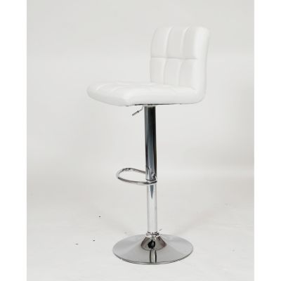 Faux Leather Adjustable Hydraulic Bar Stool, Set of 2