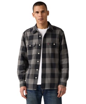 Men's Relaxed-Fit Long-Sleeve Button-Front Worker Shirt